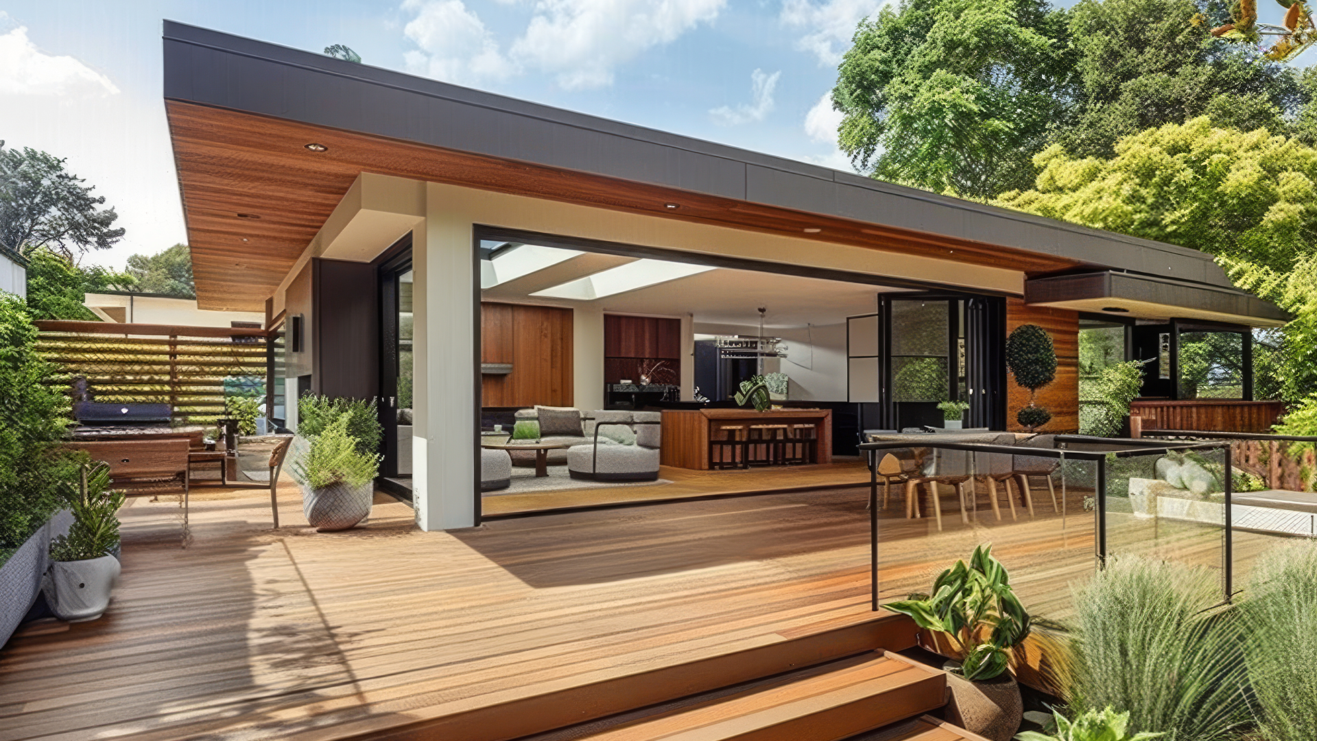 Modern Open Concept Home With Deck