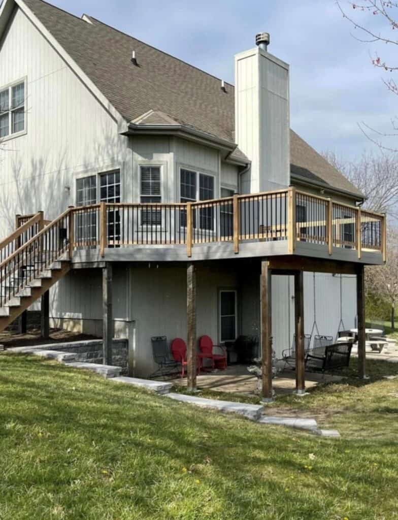 Second Level Deck with Light Wood Features
