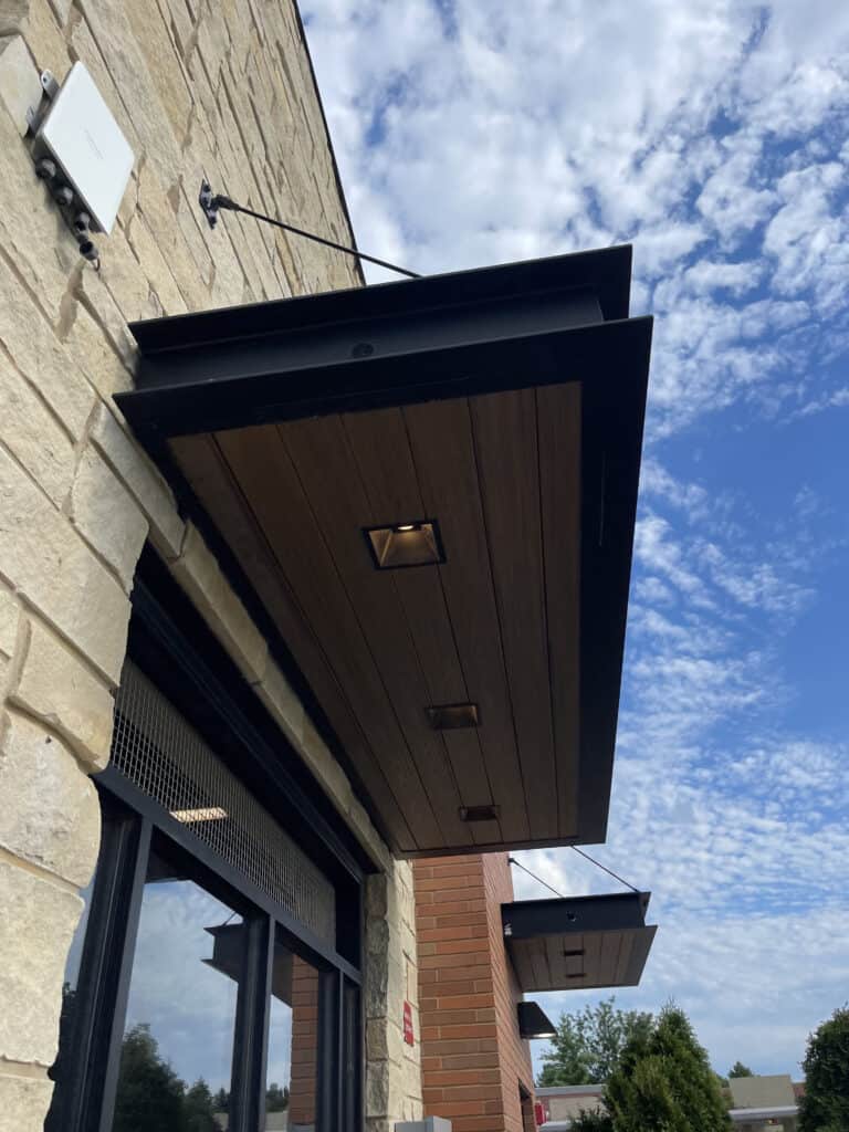 Store Front Wood Overhang
